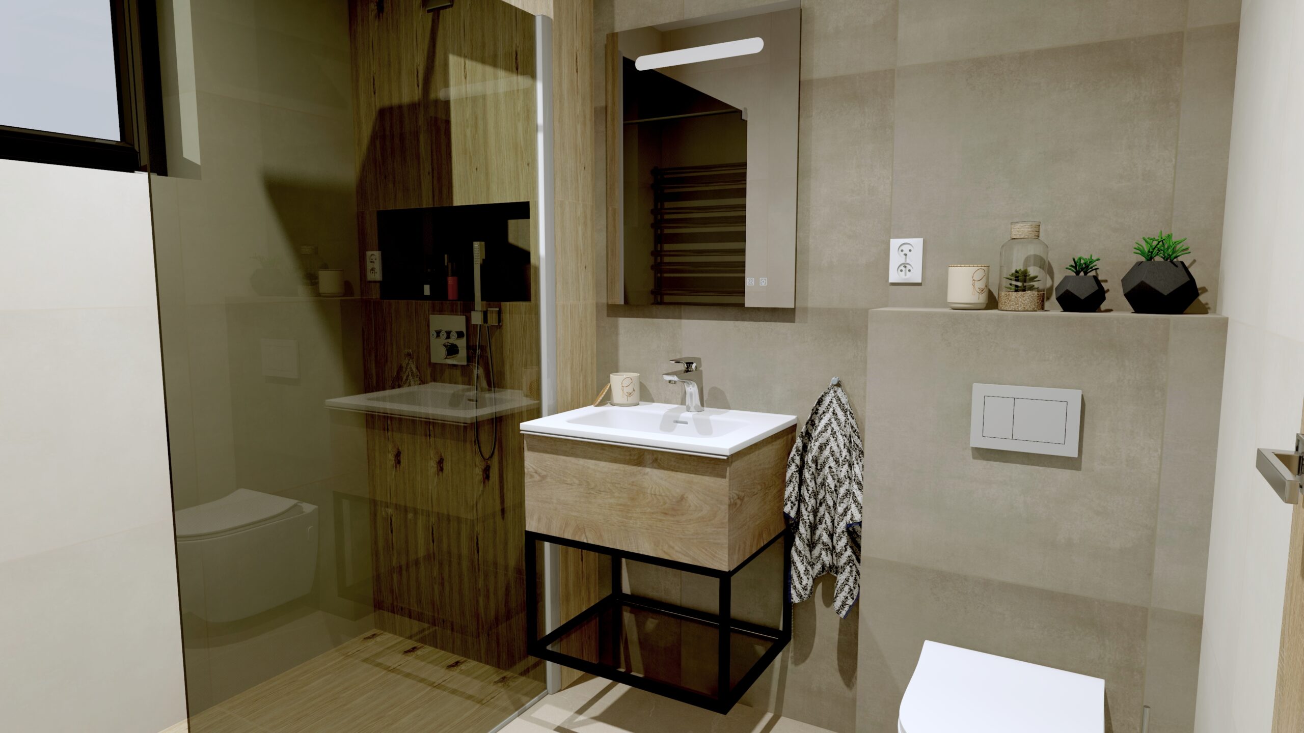 3D vizualizácia interiéru kupelne pre klienta na západnom Slovensku